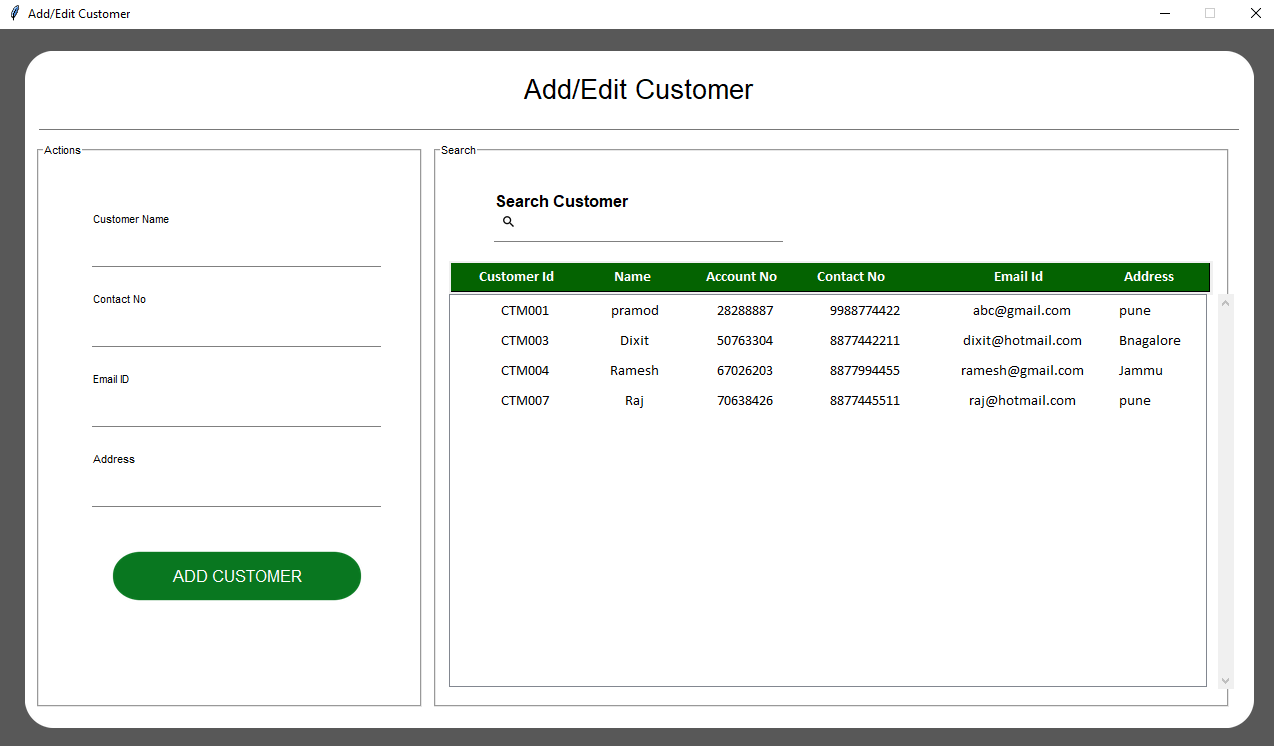 Add Customer