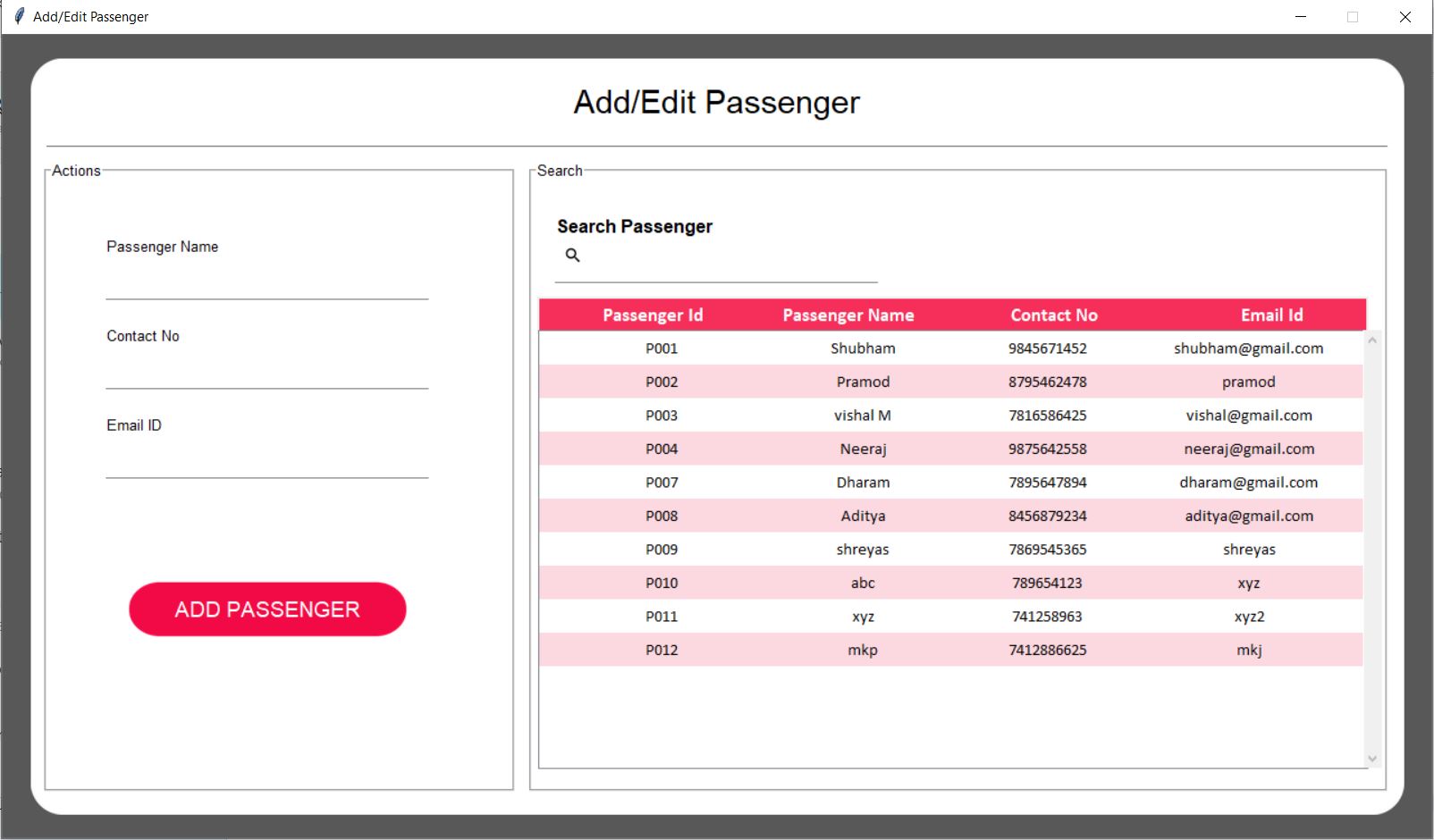 Add Passenger