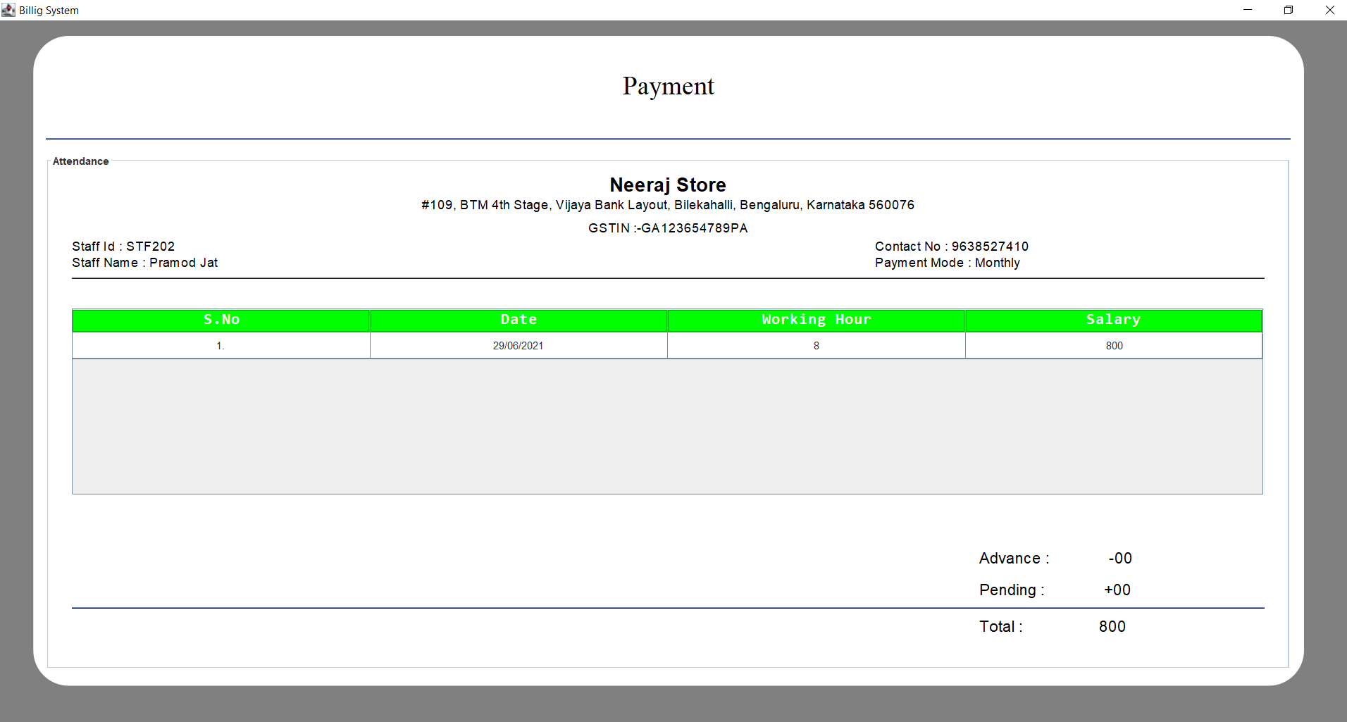 Payment