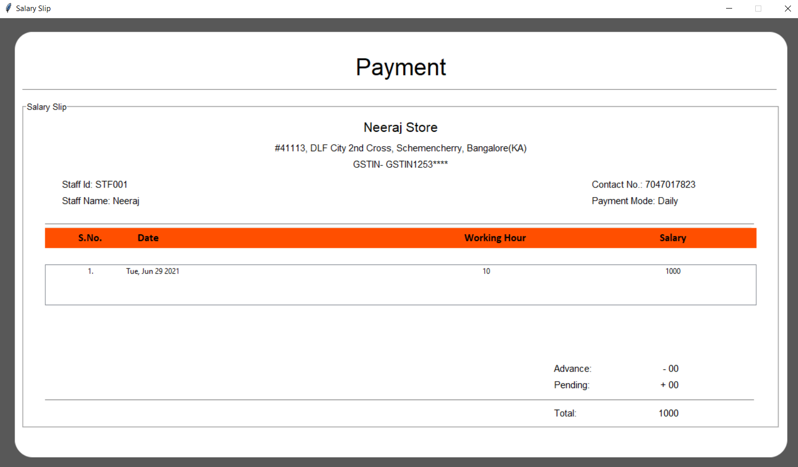 Payment