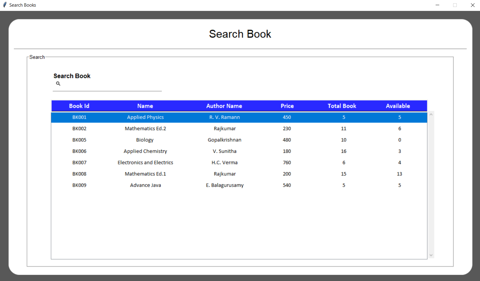 Search Book