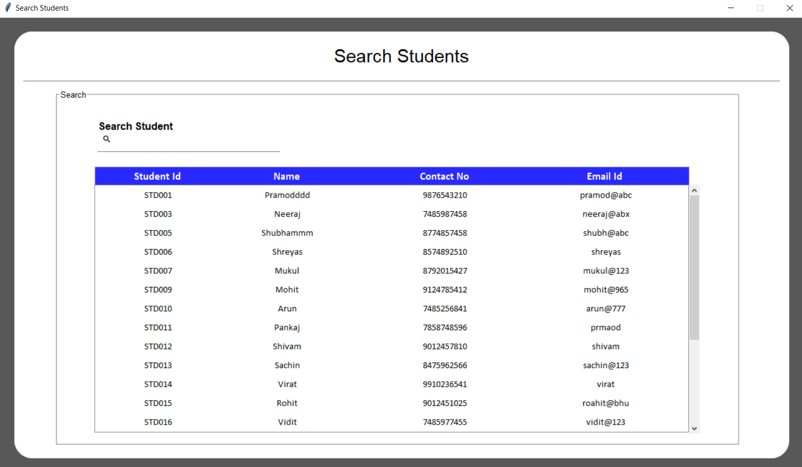 Search Student